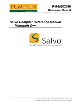 RM-MSCX86 Salvo Compiler Reference Manual – Microsoft C++