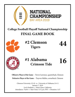 2019 College Football Playoff National Championship: Clemson