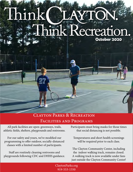 Clayton Parks & Recreation Facilities and Programs