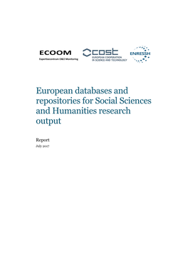 European Databases and Repositories for Social Sciences and Humanities Research Output