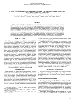 4. Miocene Tuff from Mariana Basin, Leg 129, Site 802: a First Deep-Sea Occurrence of Thaumasite1