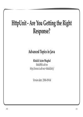 Httpunit - Are You Getting the Right Response?