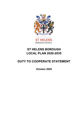 St Helens Borough Local Plan 2020-2035 Duty to Cooperate Statement (October 2020)