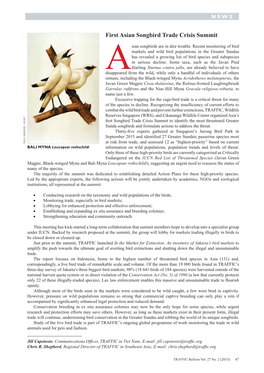 TRAFFIC Bulletin Vol. 27 No. 2 First Asian Songbird Trade