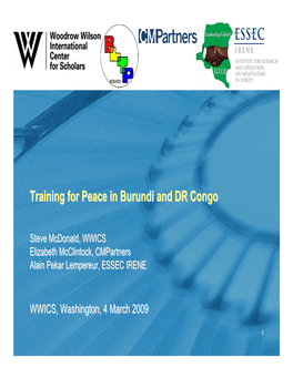 Training for Peace in Burundi and DR Congo