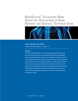 Bonescalpel ™ Ultrasonic Bone Dissector