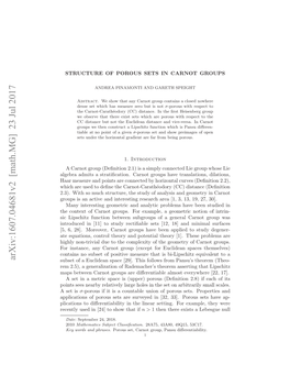 Structure of Porous Sets in Carnot Groups 11