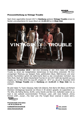 Pressemitteilung Zu Vintage Trouble