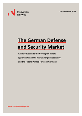 The German Defense and Security Market