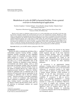 Metabolism of Cyclic-Di-GMP in Bacterial Biofilms: from a General Overview to Biotechnological Applications