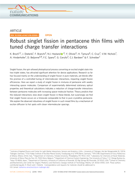 Robust Singlet Fission in Pentacene Thin Films with Tuned