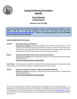 Zoning & Planning Committee Agenda