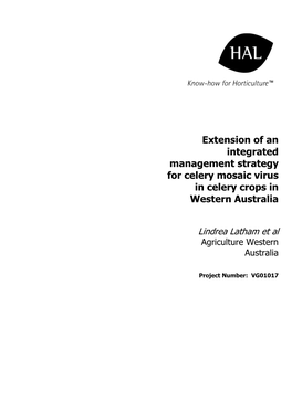 Extension of an Integrated Management Strategy for Celery Mosaic Virus in Celery Crops in Western Australia