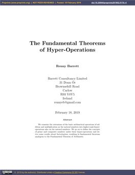 The Fundamental Theorems of Hyper-Operations