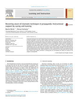 Becoming Aware of Cinematic Techniques in Propaganda: Instructional Support by Cueing and Training