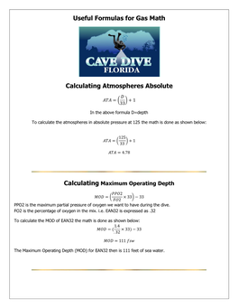 Useful Formulas for Gas Math Calculating Atmospheres Absolute