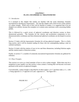 1 Chapter 3 Plane and Spherical Trigonometry 3.1