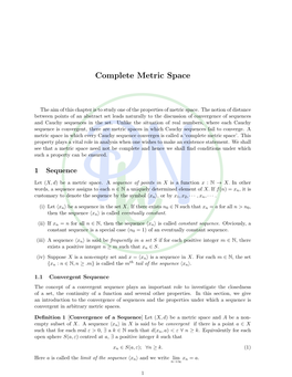 Complete Metric Space