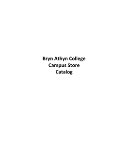 Bryn Athyn College Campus Store Catalog