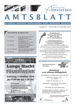 Amtsblatt a M T S B L A