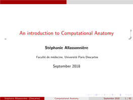 An Introduction to Computational Anatomy