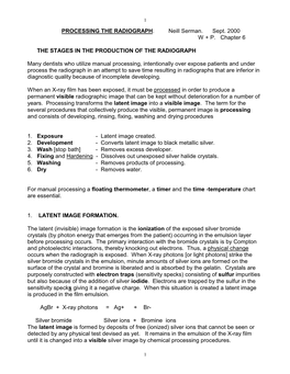 Processing the Radiograph