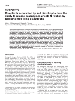 Complex N Acquisition by Soil Diazotrophs: How the Ability to Release Exoenzymes Affects N Fixation by Terrestrial Free-Living Diazotrophs