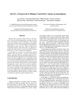 Mocfi: a Framework to Mitigate Control-Flow Attacks on Smartphones