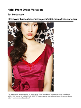 Heidi Prom Dress Variation By: Burdastyle