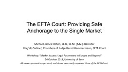 The Distinctive Role of the EFTA Court in the European Economic Area