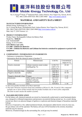 METCO MSDS for MER-01 Reva.1