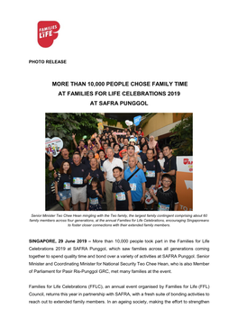 More Than 10,000 People Chose Family Time at Families for Life Celebrations 2019 at Safra Punggol