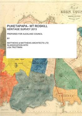 Puketapapa Heritage Survey 2013