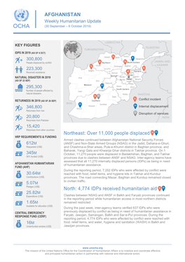 AFGHANISTAN Weekly Humanitarian Update (30 September – 6 October 2019)