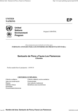 Informe Final - Santuario De Flora Y Fauna Los Flamencos