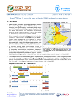 Ethiopia Food Security Outlook October 2016 to May