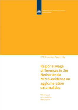 Regional Wage Differences in the Netherlands: Micro-Evidence on Agglomeration Externalities