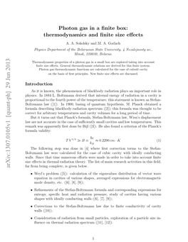 Photon Gas in a Finite Box: Thermodynamics and Finite Size Effects