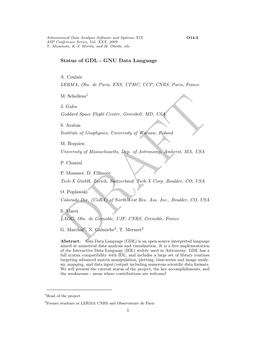 Status of GDL - GNU Data Language