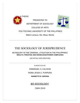 The Sociology of Jurisprudence