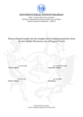 Paleoecological Insight Into the Straight-Tusked Elephant Population from the Late Middle Pleistocene Site of Poggetti Vecchi