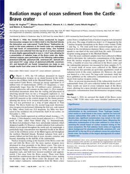 Radiation Maps of Ocean Sediment from the Castle Bravo Crater