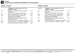Centre Scolaire De CARHAIX-PLOUGUER (29): Circuits Spécifiques