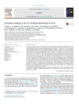 Geological Mapping of the Ac-10 Rongo Quadrangle of Ceres