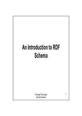 An Introduction to RDF Schema