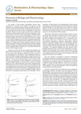 Hormesis in Biology and Pharmacology Volodymyr I Lushchak* Department of Biochemistry and Biotechnology, Vassyl Stefanyk Precarpathian National University, Ukraine