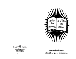 Queer Moments… Vanguard - Began in 1965 with the Glide Memorial Church, a Radical Congregation of the United Methodist Church