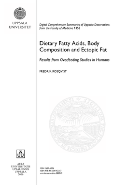 Dietary Fatty Acids, Body Composition and Ectopic Fat