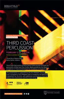 Third Coast Percussion February 2 at 7:30 P.M