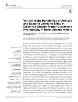 Vertical Niche Partitioning of Archaea and Bacteria Linked to Shifts in Dissolved Organic Matter Quality and Hydrography in North Atlantic Waters